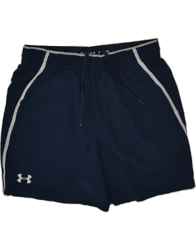 UNDER ARMOUR Mens Heat Gear Sport Shorts Large Navy Blue Polyester