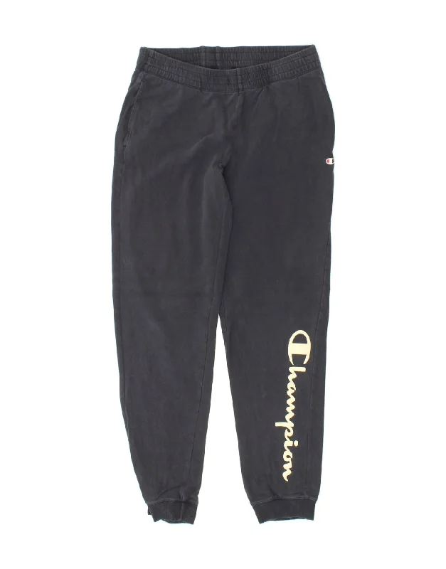 CHAMPION Womens Graphic Tracksuit Trousers Joggers UK 14 Medium  Navy Blue