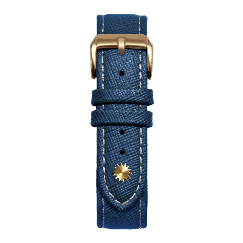20mm White & Blue Saffiano