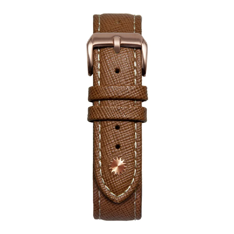 20mm Brown & White Saffiano
