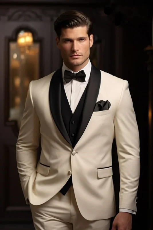Man Classic Cream Tuxedo Suit Elegant Wedding Suit Dinner Suit Slim Fit Suit Stylish Formal Wear New Year Gift For Him Man Classic Cream Tuxedo Suit Elegant Wedding Suit Dinner Suit Slim Fit Suit Stylish Formal Wear New Year Gift For Him