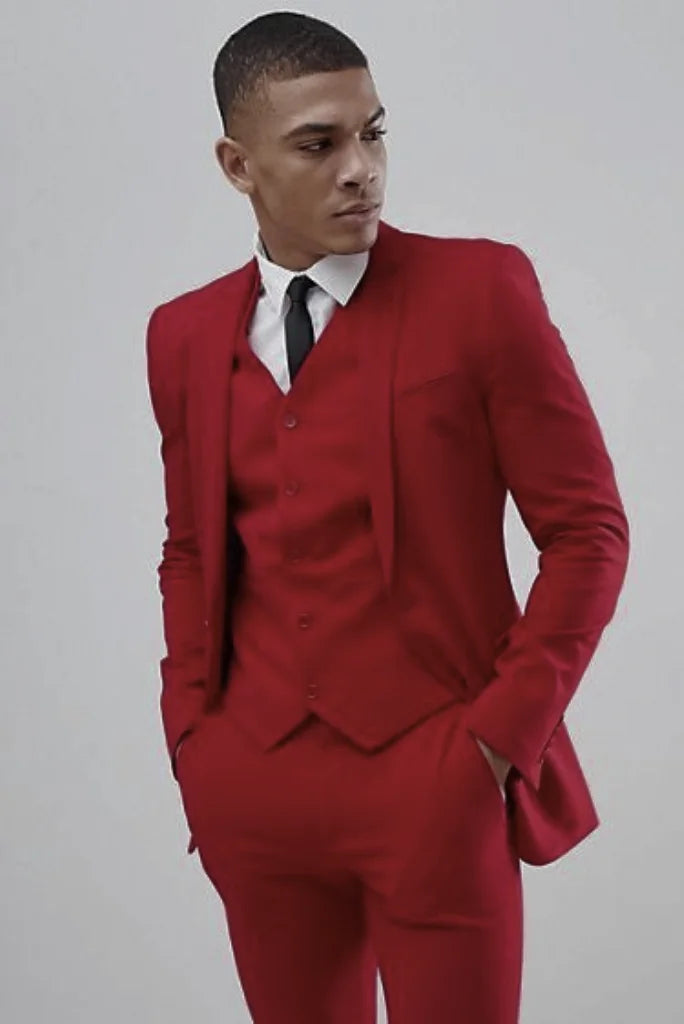 Men Three piece Suit Red Elegant Wedding Suit Slim Fit Suit Bespoke Tailoring Wear Gift For Him Men Three piece Suit Red Elegant Wedding Suit Slim Fit Suit Bespoke Tailoring Wear Gift For Him