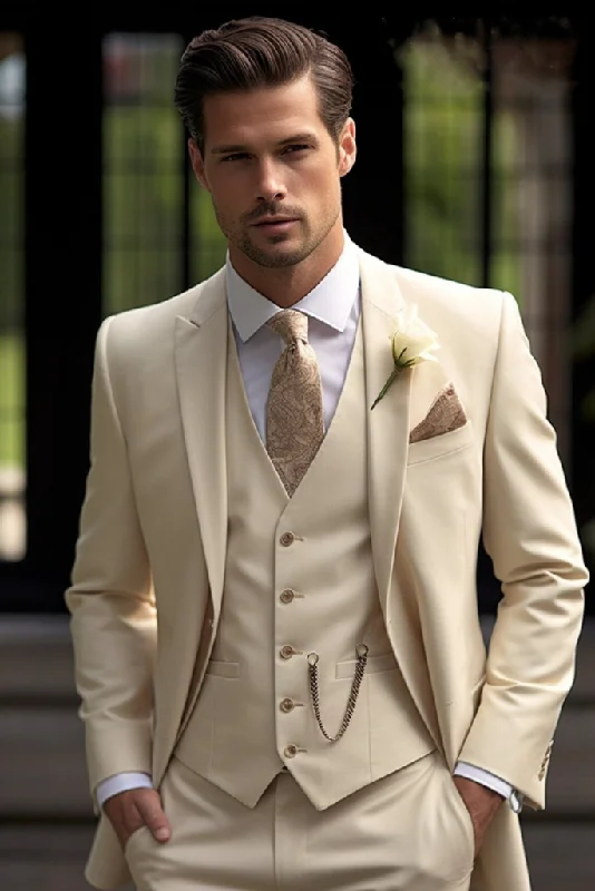 Man Cream Suit Three Piece Suit Wedding Suit Formal Fashion Suit Elegant One Button Suit Gift For Him Man Cream Suit Three Piece Suit Wedding Suit Formal Fashion Suit Elegant One Button Suit Gift For Him
