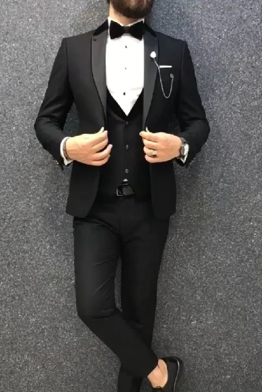 Men Tuxedo Premium 3 Piece Suit Black Slim Fit Suit Wedding Suit Formal Dinner Suit One Button Suit Groomsmen Tailoring Suit Bespoke Mens Men Tuxedo Premium 3 Piece Suit Black Slim Fit Suit Wedding Suit Formal Dinner Suit One Button Suit Groomsmen Tailoring Suit Bespoke Mens