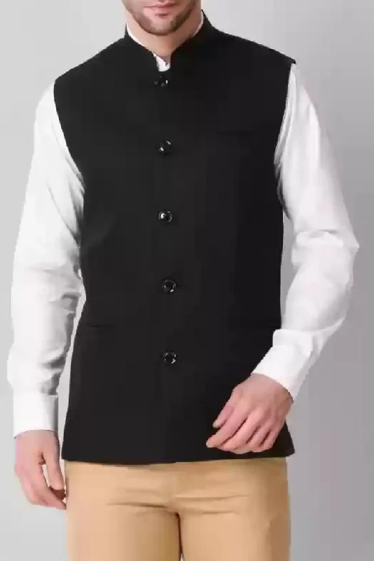 Men's Black Nehru Jacket Traditional Outwear Formal Wedding Jacket Ethnic Wear Half Nehru Jacket Royal Wedding Clothing Men's Black Nehru Jacket Traditional Outwear Formal Wedding Jacket Ethnic Wear Half Nehru Jacket Royal Wedding Clothing