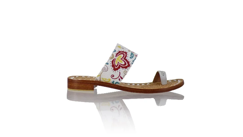 Arini 20mm - White & White Flower Canvas