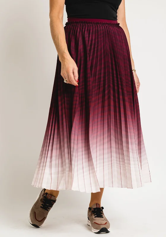 Ted Baker Womens Poliina Pleated Ombre Skirt, Oxblood
