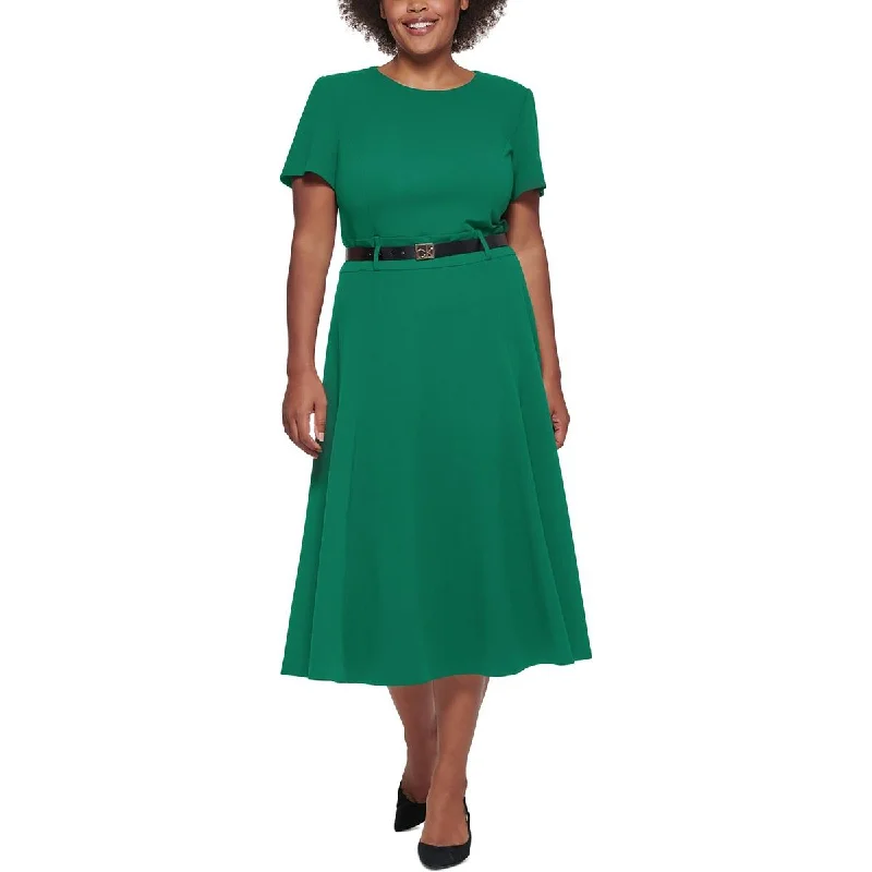 Calvin Klein Womens Plus A-Line  Midi Dress