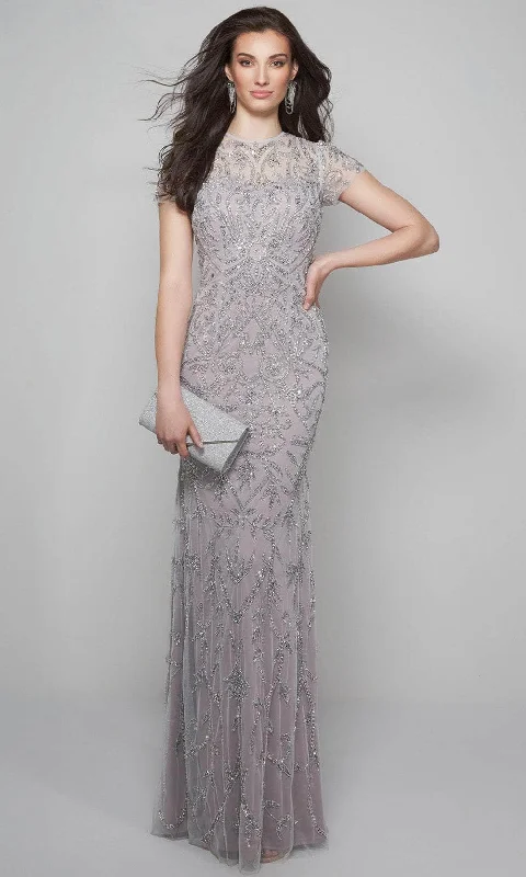 Alyce Paris 27607 - Short Sleeve Beaded Long Dress