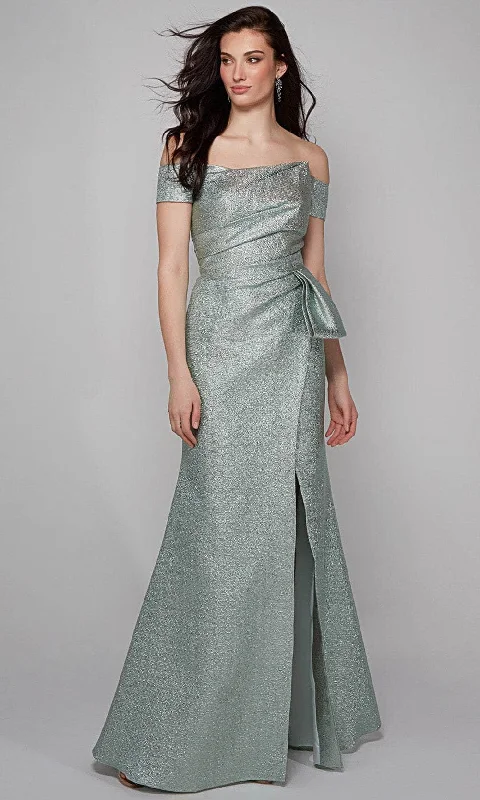 Alyce Paris 27639 - Off-Shoulder Pleated Bodice Long Gown