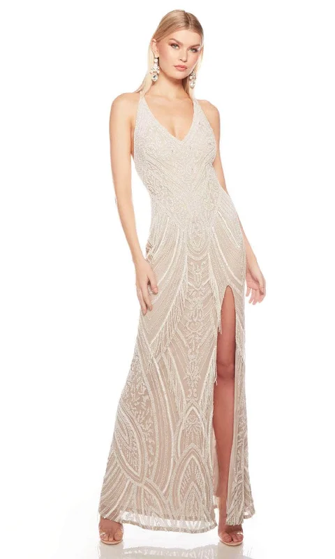 Alyce Paris 88008 - Deep V-Neck Bejeweled Evening Gown
