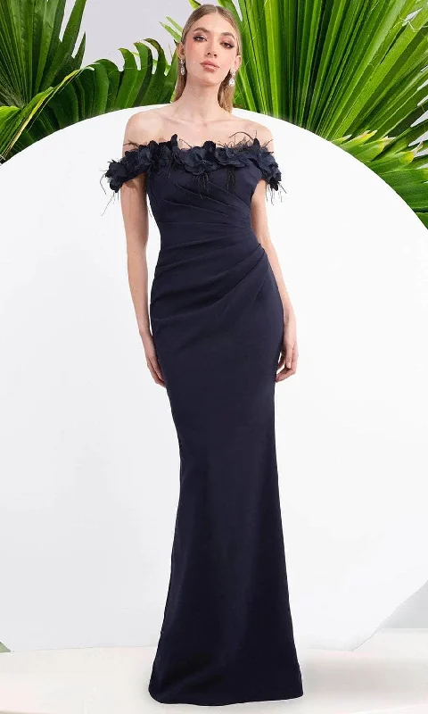 Janique W3016 - Floral Off Shoulder Long Dress